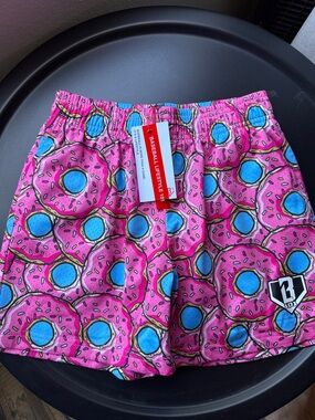 Baseball Lifestyle Pink Donut Print Kids' Shorts